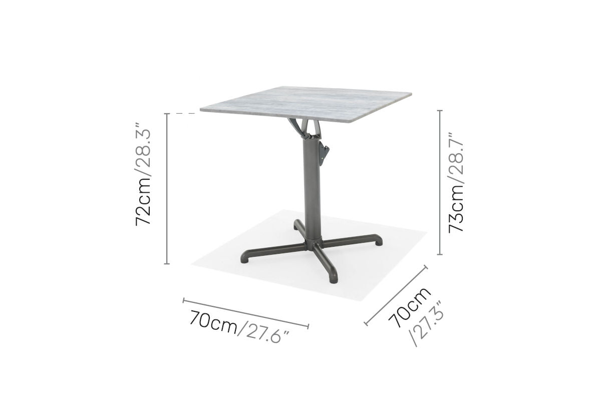 Outdoor square folding coffee table 27.3"