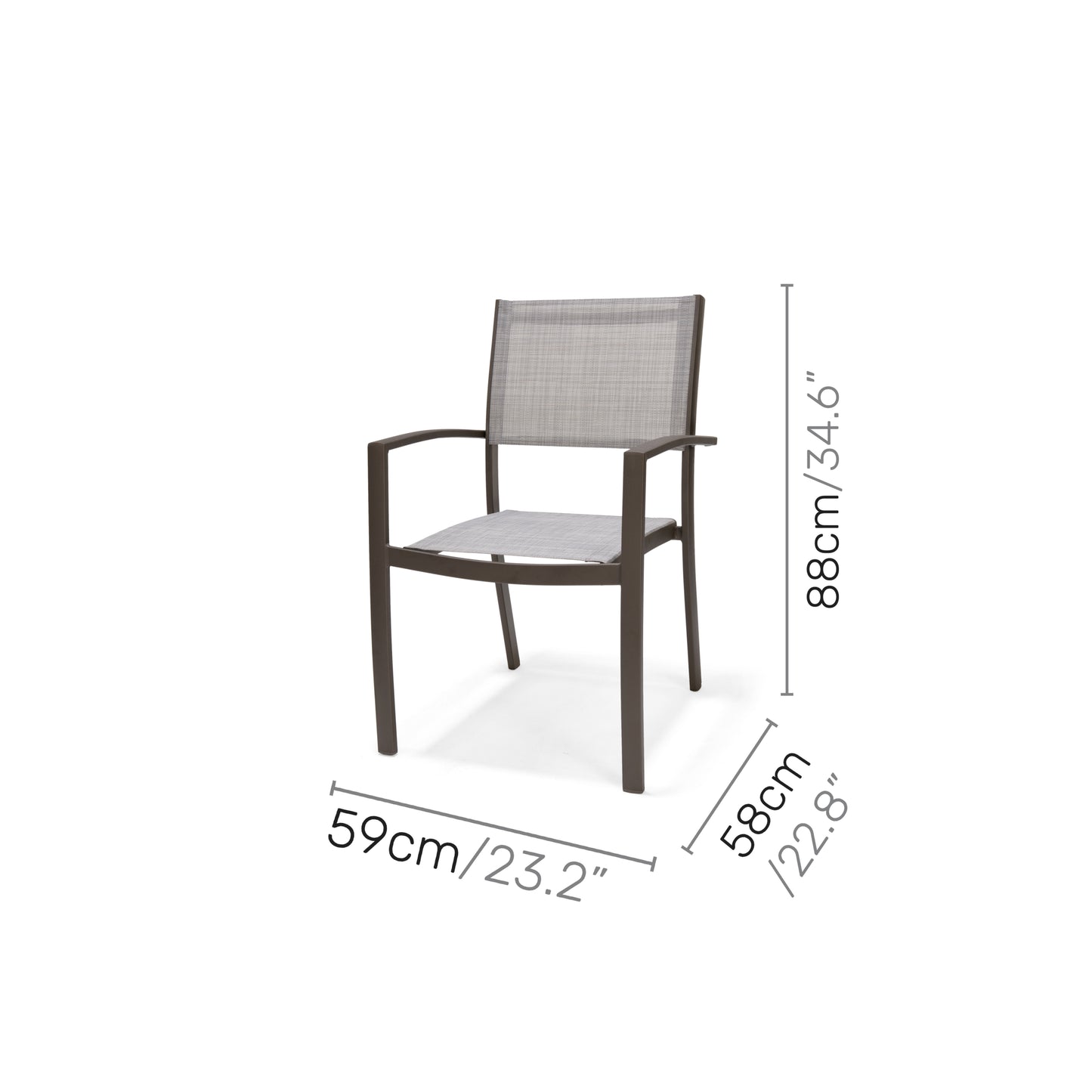 Outdoor dining chair Weather-Net, ALU frame