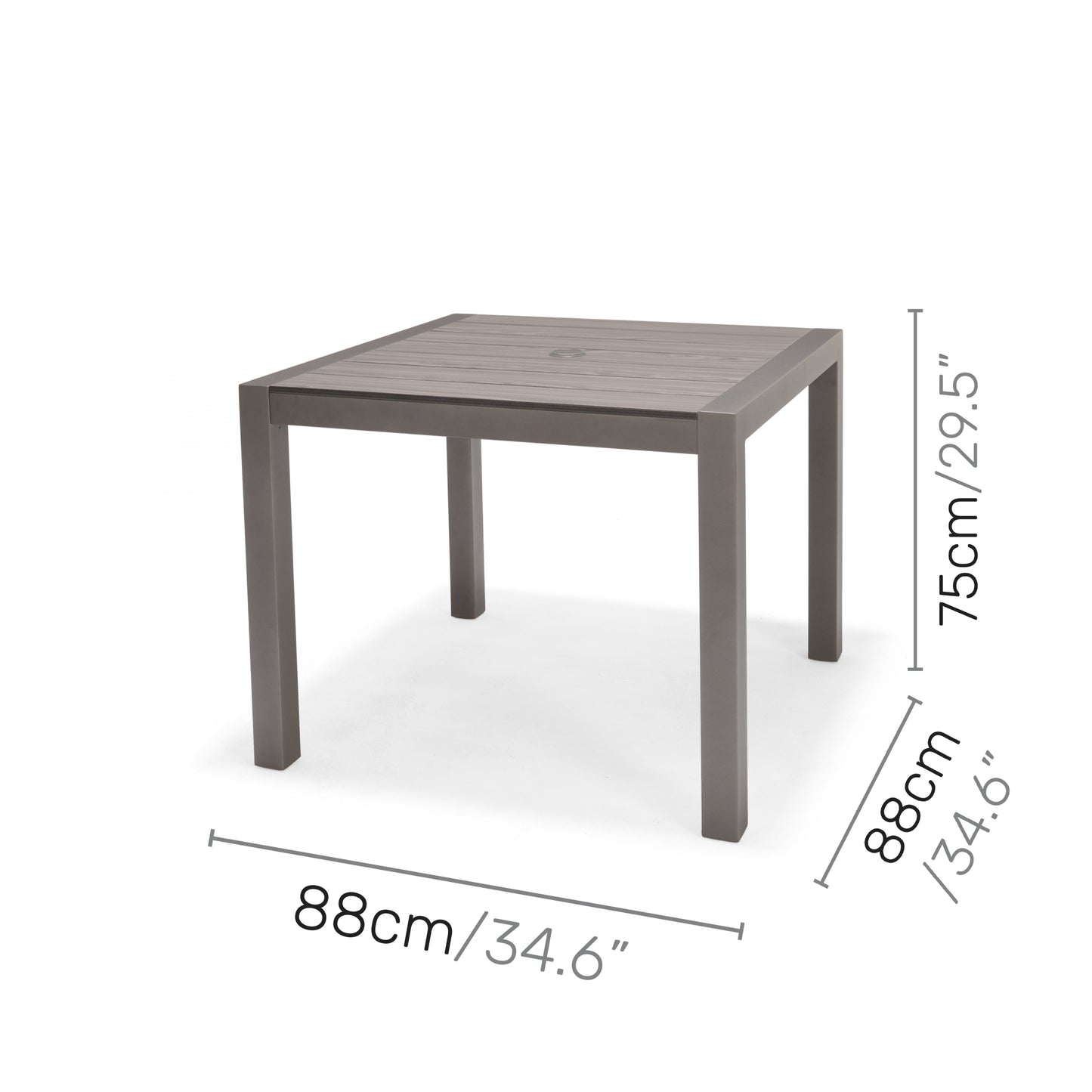 Outddor square dining table 88cm/34.6"