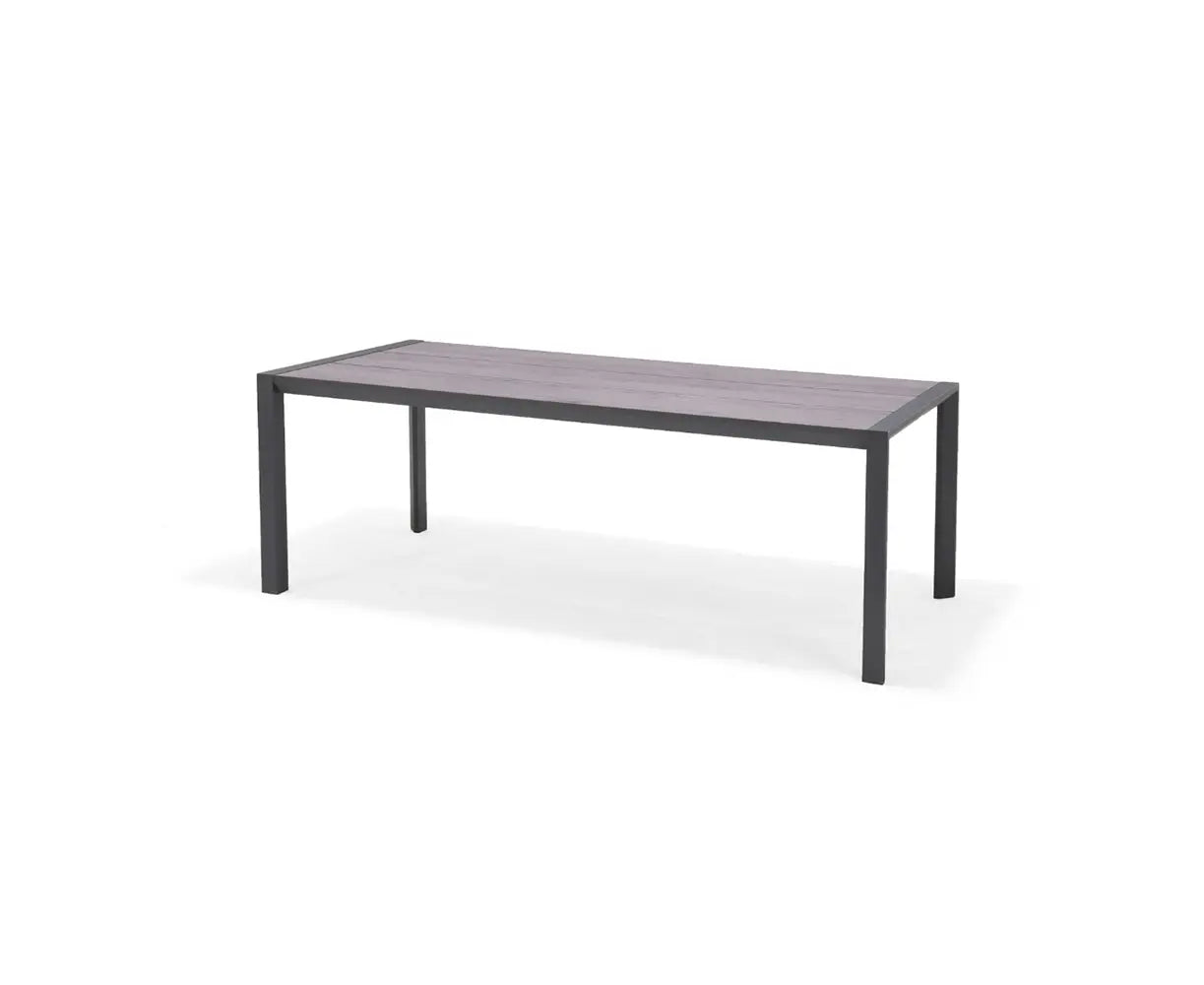Outdoor dining table Duraboard top, ALU frame 81.5" length
