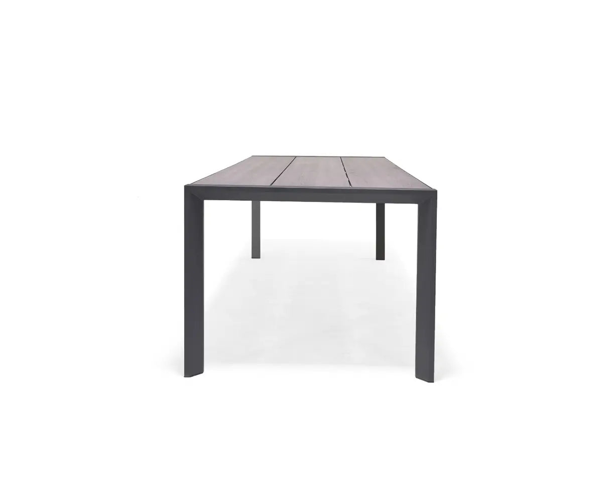 Outdoor dining table Duraboard top, ALU frame 81.5" length