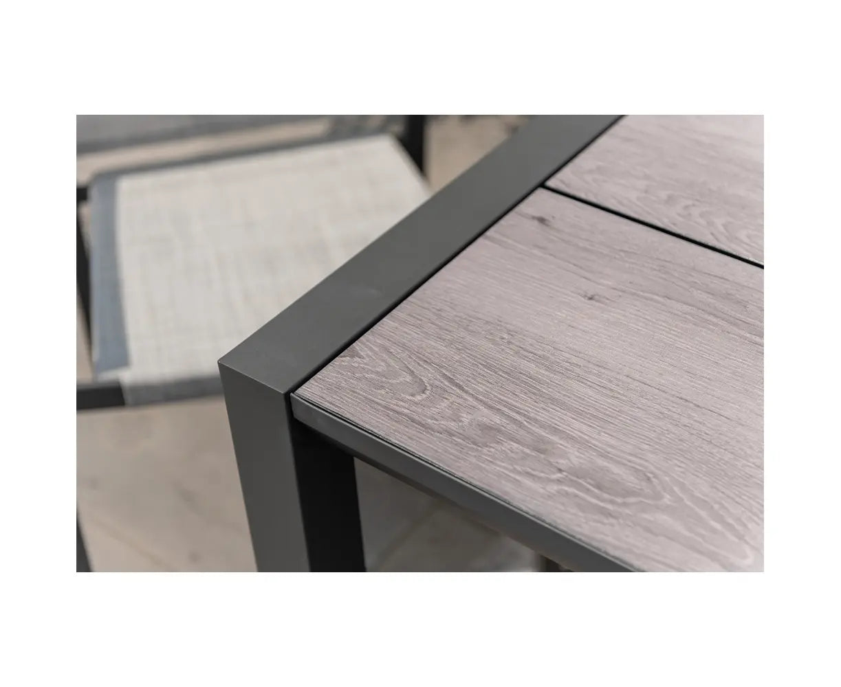 Outdoor dining table Duraboard top, ALU frame 81.5" length